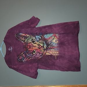 Mountain T-shirt Cat Purple Woman 2X